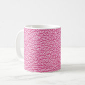 Nah-up rosa Leder, texturierter Hintergrund. Kaffeetasse (Vorderseite Links)