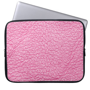 Nah-up rosa Leder, texturierter Hintergrund. Laptopschutzhülle
