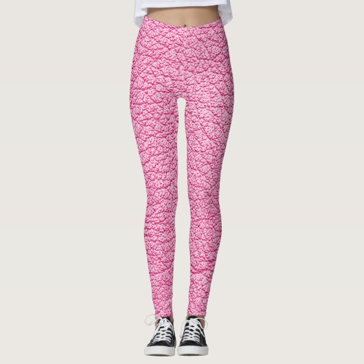 Nah-up rosa Leder, texturierter Hintergrund. Leggings (Vorderseite)