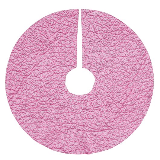 Nah-up rosa Leder, texturierter Hintergrund. Polyester Weihnachtsbaumdecke (Vorderseite)
