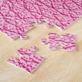 Nah-up rosa Leder, texturierter Hintergrund. Puzzle (Seite)