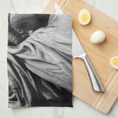 Nah-up-Schwarz-weiße Freiheitsstatue New York Küchentuch (Viertel Falte)