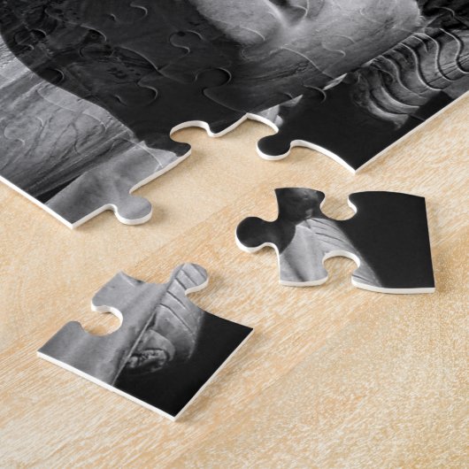 Nah-up-Schwarz-weiße Freiheitsstatue New York Puzzle (Seite)