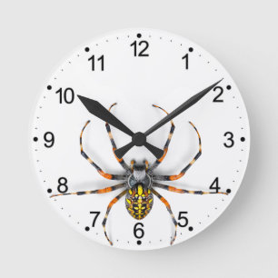 Nah-up Spider Abgeschieden-23983 Denim Jacket Runde Wanduhr