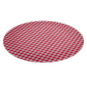 Nah-Up-Tablett mit roter Schachtel. Schneidebrett (Ecke)