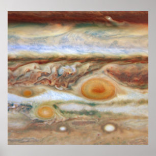 Nah-Up-View von Planet Jupiters Big Red Spot Poster