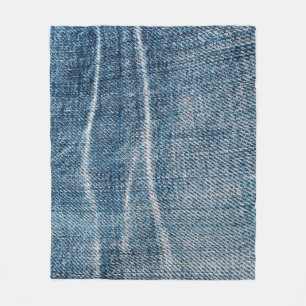 Nah-up von Denim Tuch. Fleecedecke