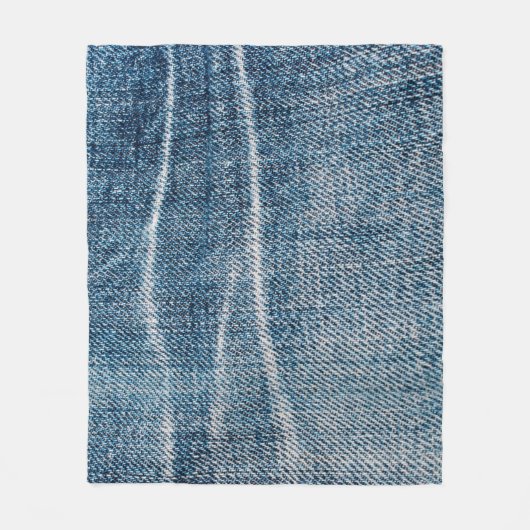 Nah-up von Denim Tuch. Fleecedecke (Vorderseite)