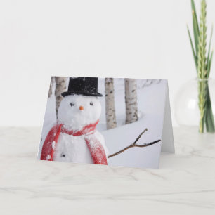Nah-Up von Snowman mit Scarf und Top Hat Feiertagskarte