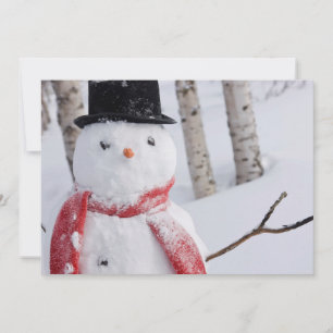 Nah-Up von Snowman mit Scarf und Top Hat Feiertagskarte