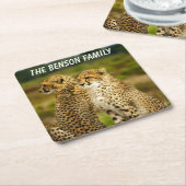 Nah-up Wild Cheetah Rechteckiger Pappuntersetzer (angewinkelt)