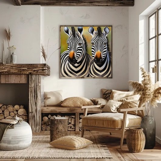 Nah Up Zebra Pair Bold und Strikte Wildnis Poster