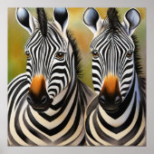 Nah Up Zebra Pair Bold und Strikte Wildnis Poster (Vorne)