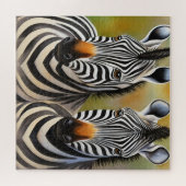 Nah Up Zebra Pair Bold und Strikte Wildnis Puzzle (Horizontal)