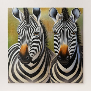 Nah Up Zebra Pair Bold und Strikte Wildnis Puzzle