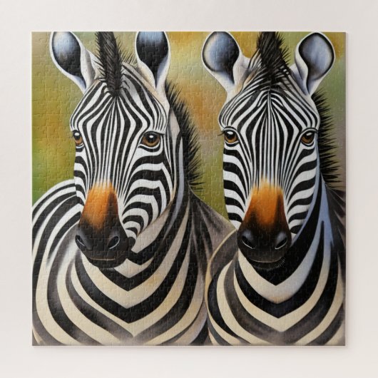 Nah Up Zebra Pair Bold und Strikte Wildnis Puzzle (Vertikal)