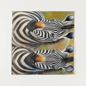 Nah Up Zebra Pair Bold und Strikte Wildnis Wandteppich (Vorderseite (Horizontal))