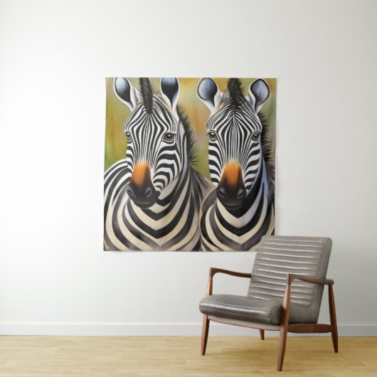 Nah Up Zebra Pair Bold und Strikte Wildnis Wandteppich (Beispiel)