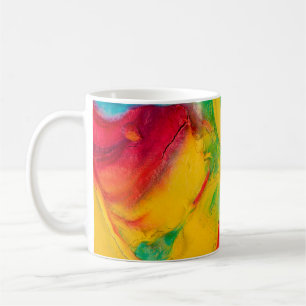 nah-upabstract-Striche mit mehrfarbiger Farbe, ar Kaffeetasse