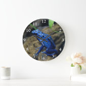 Nah von einer Blue Poision Dart Frog Square Wall Große Wanduhr (Zuhause)