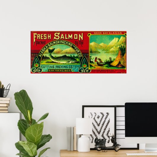 Naha Bay Salmon Can LabelNaha Bay, AK Poster (Heimbüro)