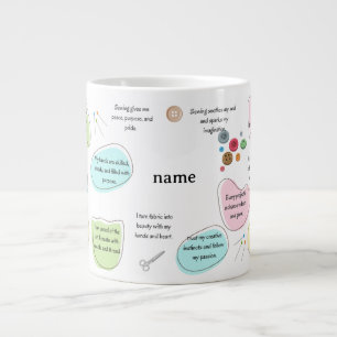 Nähaffirmationen für Handwerker Nähzitate Jumbo-Tasse