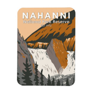 Nahanni-Nationalpark-Reservat Reise Kunst Vintage Magnet