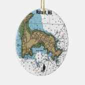 Nahant MA Nautical Chart Keramik Ornament (Rechts)