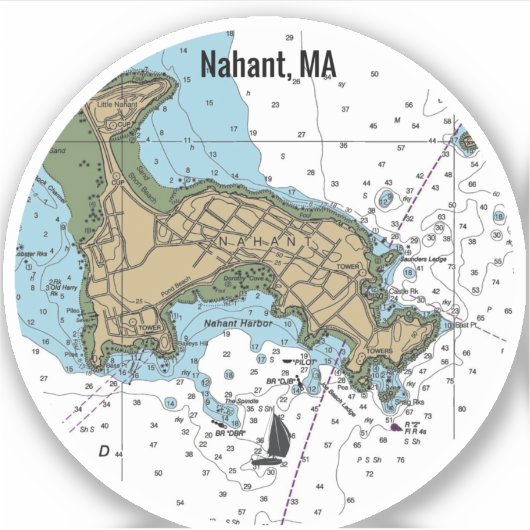 Nahant Mass Chart Aufkleber (Vorderseite)