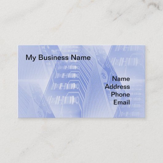 Nahaufnahme-Ansichten der Computer-Motherboards Visitenkarte (Vorderseite)