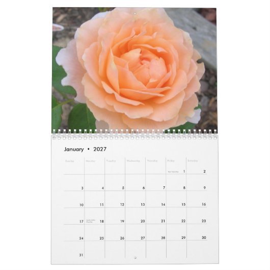 Nahaufnahme-Blumen Kalender (Jan 2027)
