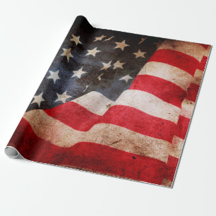 Nahaufnahme der grunge-amerikanischen Flaggeamerik Geschenkpapier