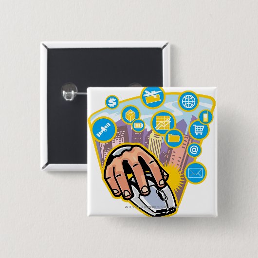 Nahaufnahme der Hand auf Computermaus Button (Vorne & Hinten)