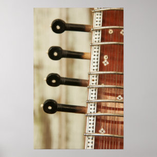 Nahaufnahme der indischen Sitar Kunti Poster