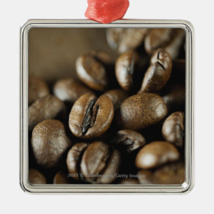 Nahaufnahme der Kaffeebohnen Ornament Aus Metall