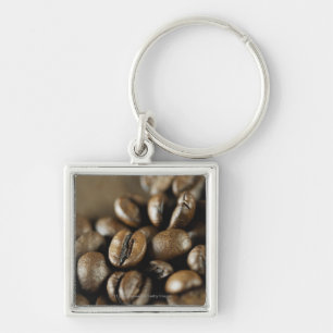 Nahaufnahme der Kaffeebohnen Schlüsselanhänger