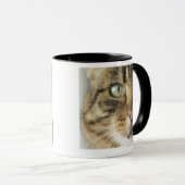 Nahaufnahme der Katze (Fokus auf Auge) Tasse (VorderseiteRechts)