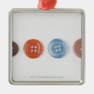 Nahaufnahme der Knöpfe Silbernes Ornament