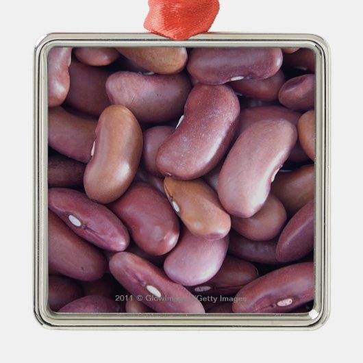 Nahaufnahme der weißer Bohnen Silbernes Ornament (Vorne)