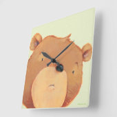 Nahaufnahme des großen Braunbären Quadratische Wanduhr (Winkel)