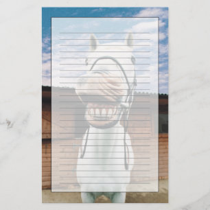 Nahaufnahme des Pferds mit dem Mund offen Briefpapier