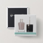 Nahaufnahme einer Flasche Nagellacks Button (Vorne & Hinten)
