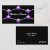 Nahaufnahme einer molekularen Struktur 3D (lila) Visitenkarte (Vorne/Hinten)