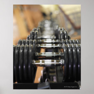 Nahaufnahme einer Reihe von Dumbbells Poster