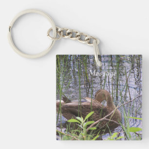 Nahaufnahme eines Entenfotos Schlüsselanhänger