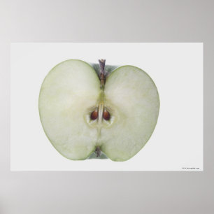 Nahaufnahme eines geschnittenen Oma-Smithapfels Poster