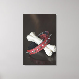 Nahaufnahme eines Haustierkragens und des Leinwanddruck