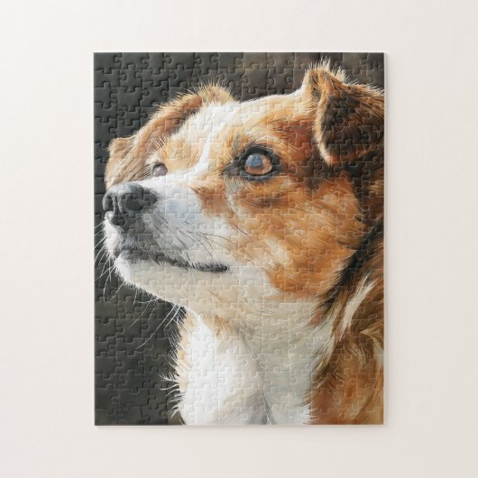 Nahaufnahme eines Terrier-Chihuahua-Mischlingshund Puzzle (Vertikal)