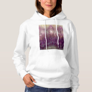 Nahaufnahme eines violetten Amethysts Hoodie