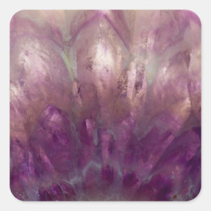 Nahaufnahme eines violetten Amethysts Quadratischer Aufkleber